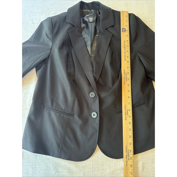 Lane Bryant Two Button‎ Black Blazer Double Weave Stretch Size 16 NWT $79 - Picture 6 of 8